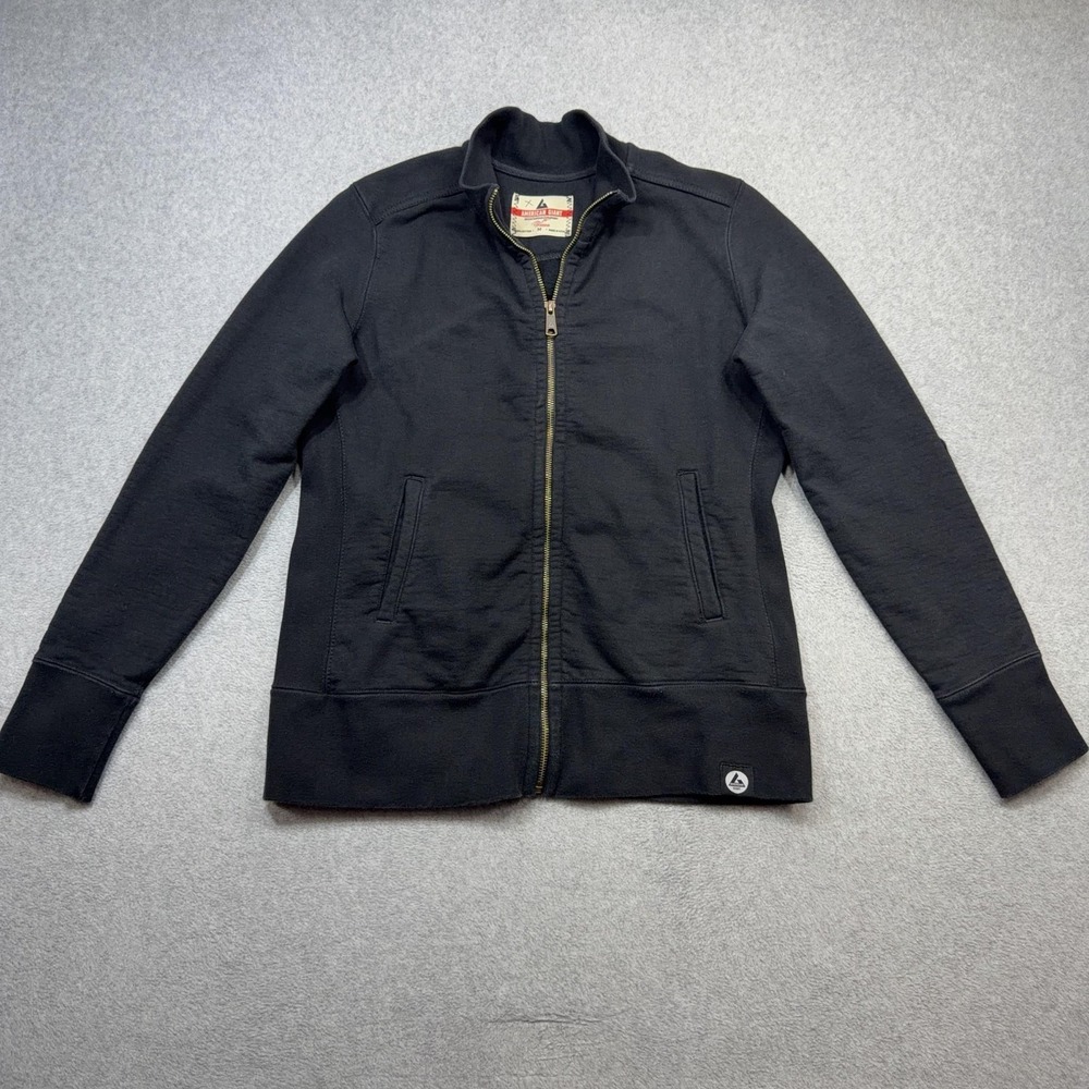 American Giant Sweatshirt Womens Medium Black Full Zip Mock Neck Pockets USA